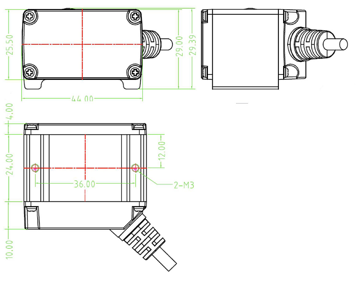 2d barcode scanner fixed type hm series dimension