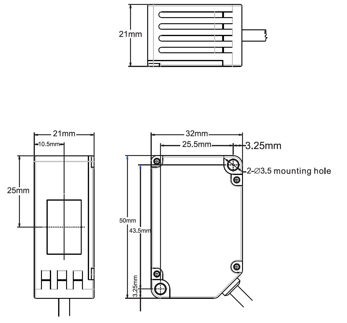 MARK COLOR SENSOR MS 11N SERIES DIMENSION