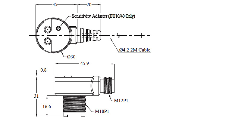 PTQ riko photoelectric sensor SIZE