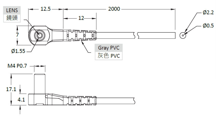 PTS2 420 T05 RIKO FIBER OPTIC DIMENSION