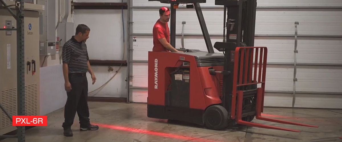 PXL 6R WARNING LIGHT FORKLIFT VISIBLE RED LINE COLOR BEAM TO PREVENT ACCIDENT FROM FORKLIFT