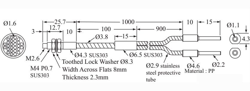 RIKO FIBER OPTIC SENSOR FGR 410R DIMENSION