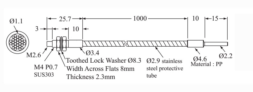 RIKO FIBER OPTIC SENSOR FGT 410 DIMENSION