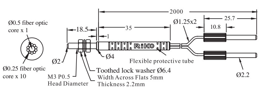 RIKO FIBER OPTIC SENSOR PRC 320 DIMENSION