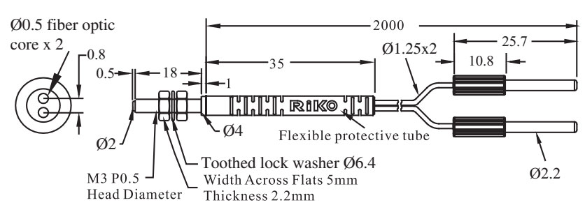 RIKO FIBER OPTIC SENSOR PRD 320 B1 DIMENSION