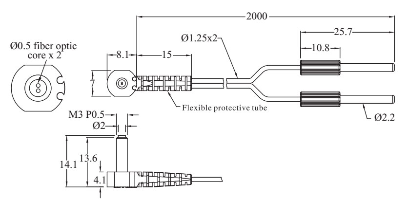 RIKO FIBER OPTIC SENSOR PRD 320 T01 DIMENSION