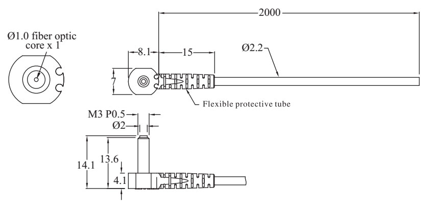 RIKO FIBER OPTIC SENSOR PT 320 T01 DIMENSION