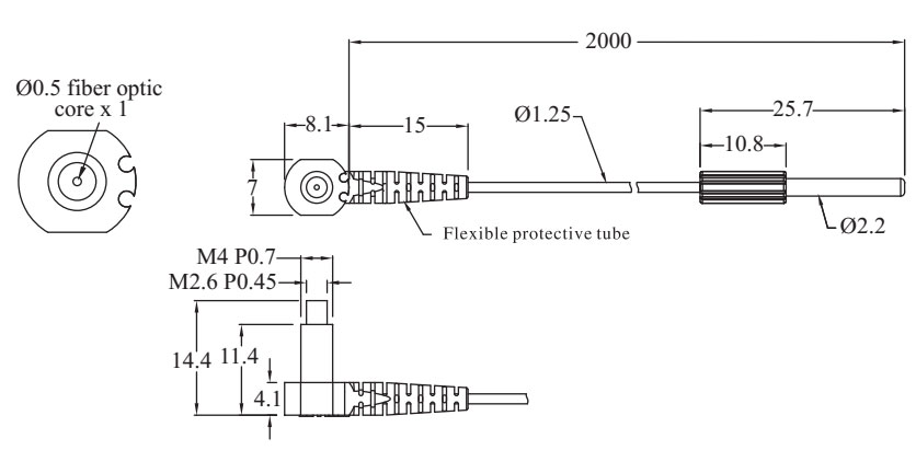 RIKO FIBER OPTIC SENSOR PTD 420 T01 DIMENSION