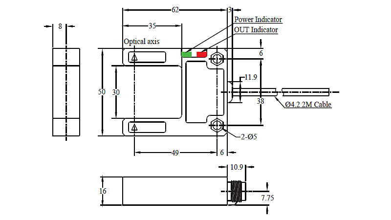 RIKO U SHAPE PHOTOELECTRIC SENSOR SU30 KP2 DIMENSION