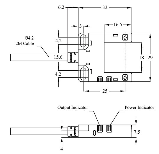 SU18 RIKO PHOTOELECTRIC SENSOR DIMENSION