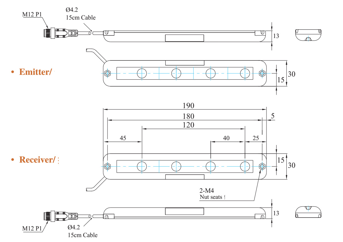 oap 4004 nk oap 4004s nk riko area sensor dimension