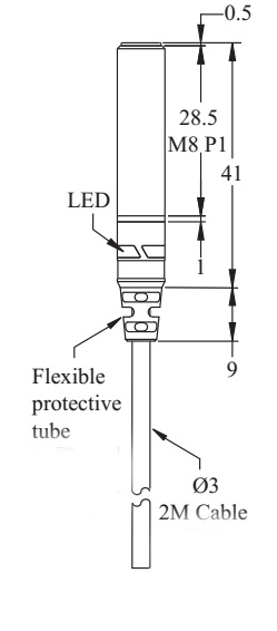 ps0801 np riko proximity sensor dimension