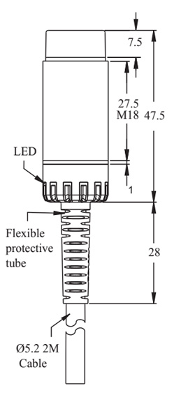 psc1808 la03 riko proximity sensor dimension