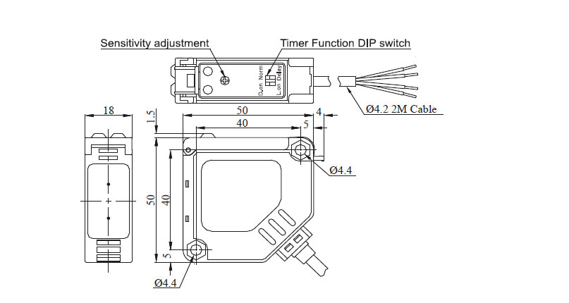 r3jk riko photoelectric sensor dimension