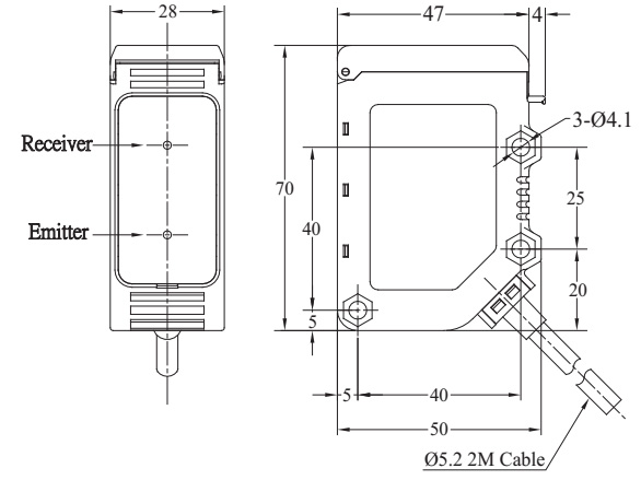 r5jm du200a3 riko photoelectric sensor dimension