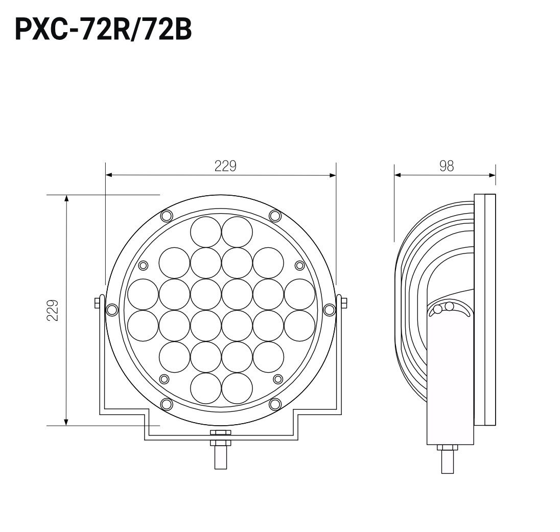 pxc 72 warning light for crane dimension